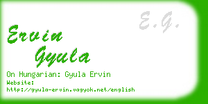 ervin gyula business card